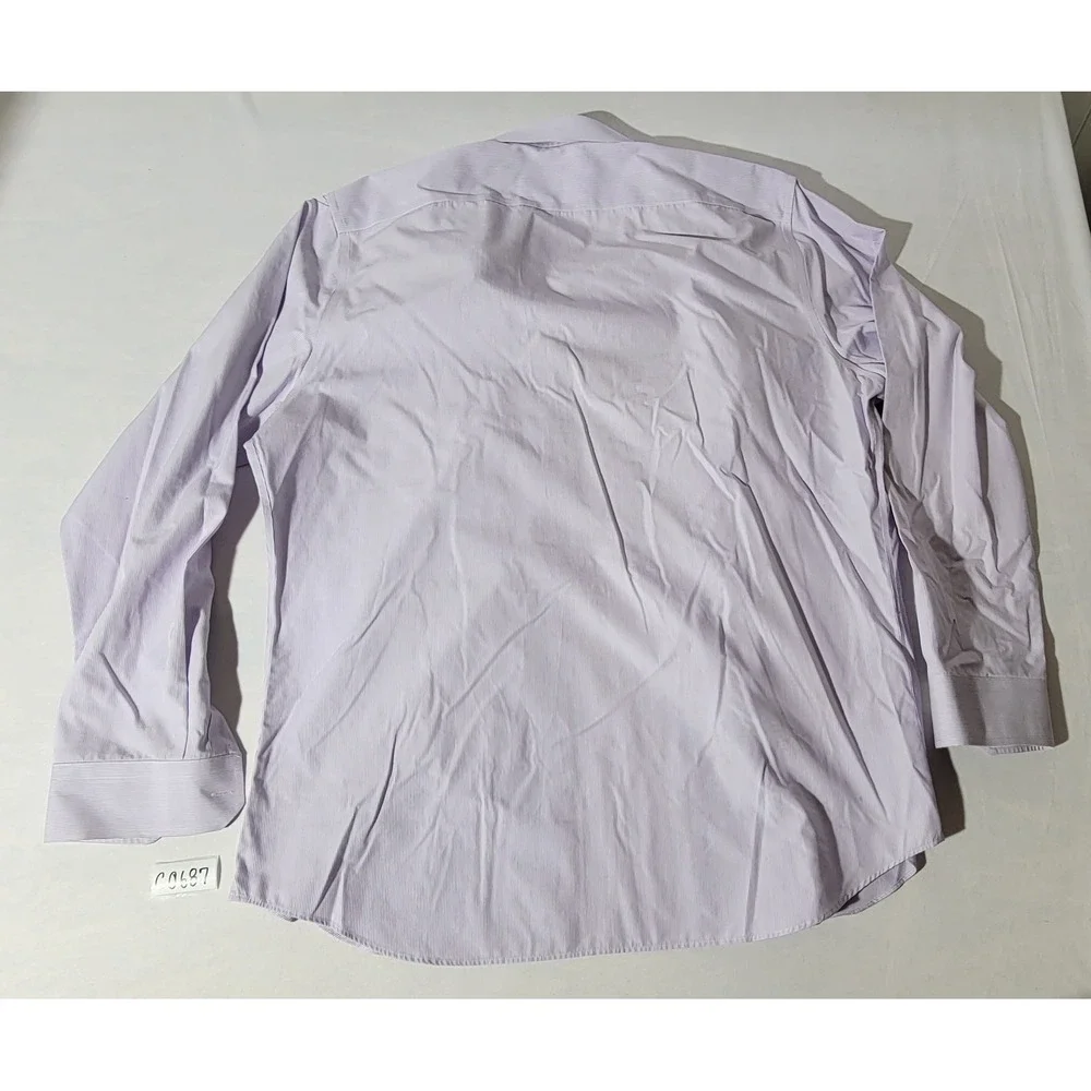 Banana‎ Republic Mens XL Tailored Slim Fit Non-Iron Micro Stripe Shirt Violet